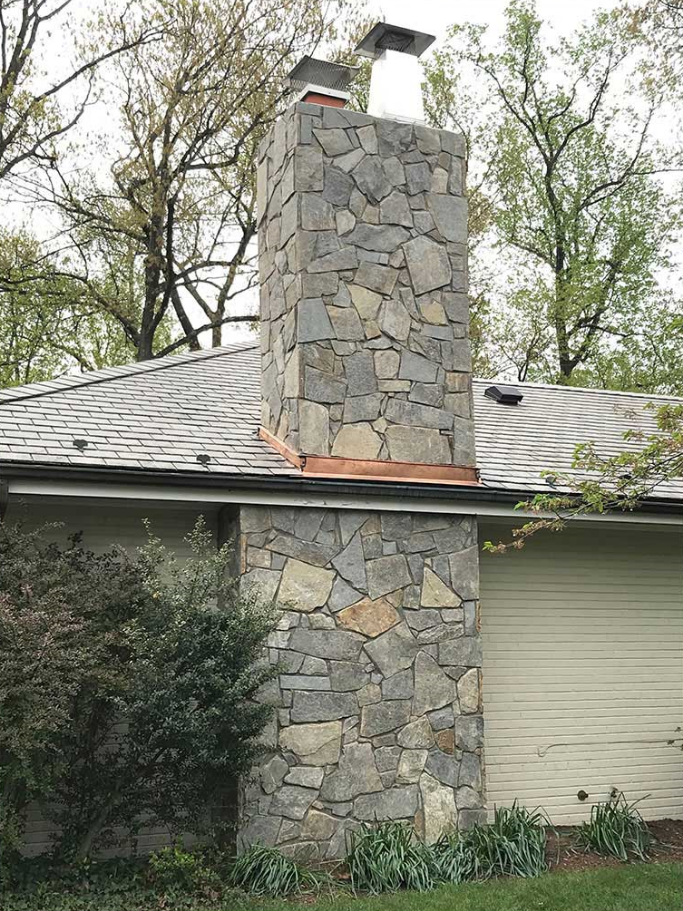 After: Chimney stone veneer — Golden Master project